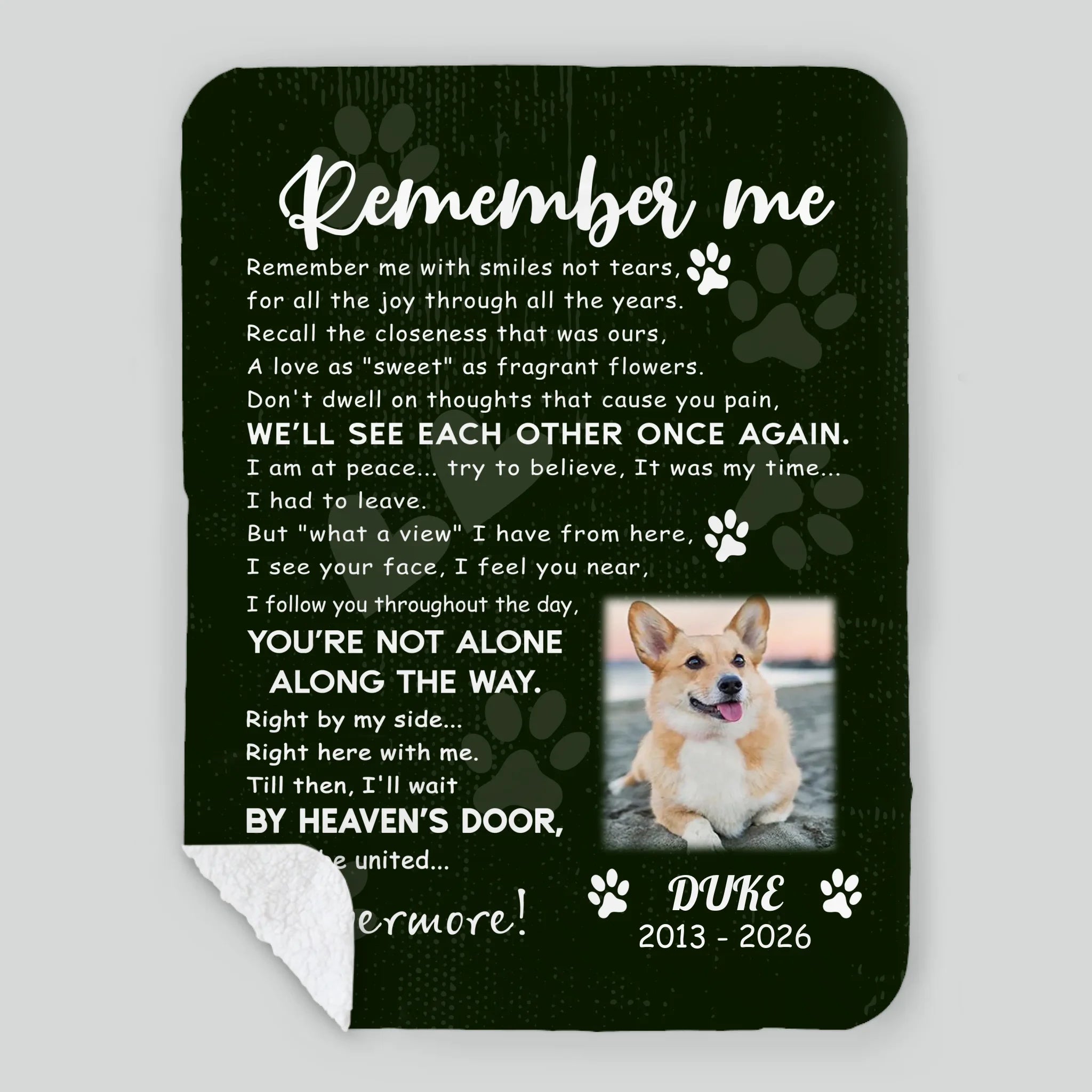 Personalized Dog Loss Blanket - Forever In My Heart Memorial Gift For Dog Owners - 89Prints