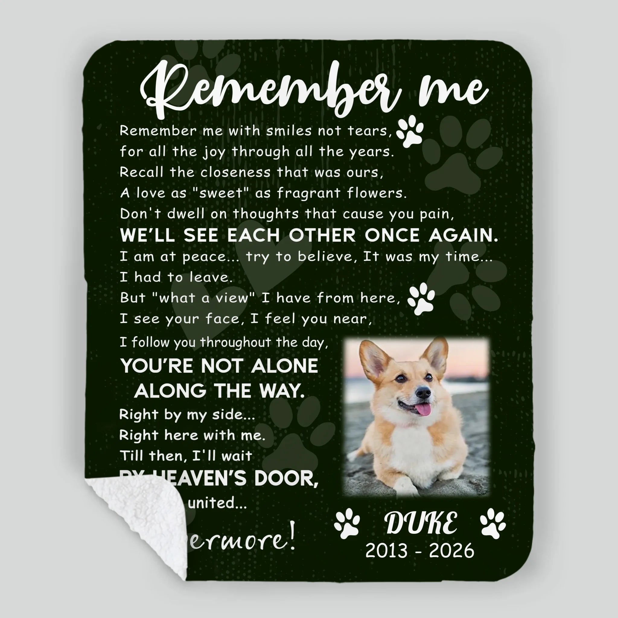 Personalized Dog Loss Blanket - Forever In My Heart Memorial Gift For Dog Owners - 89Prints