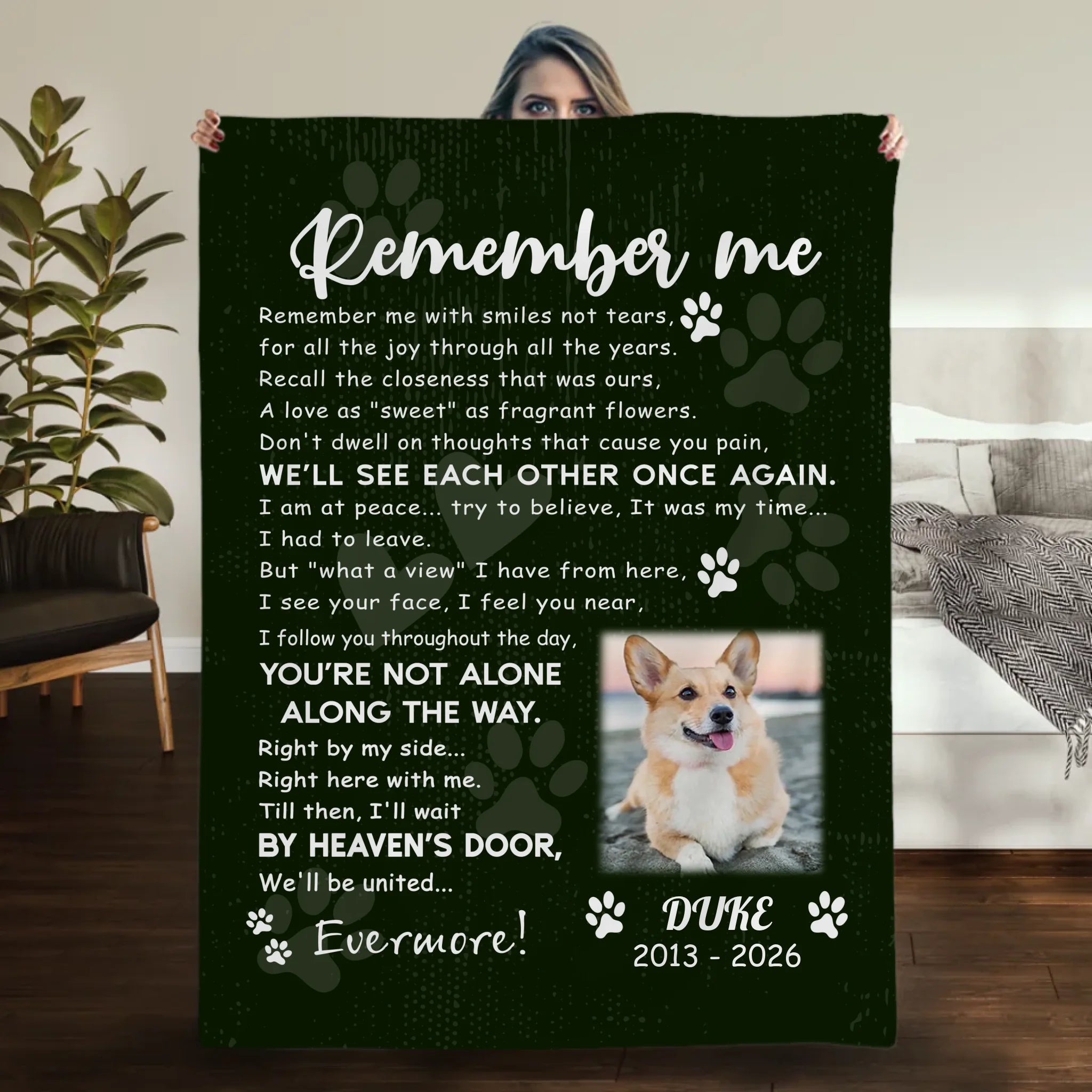 Personalized Dog Loss Blanket - Forever In My Heart Memorial Gift For Dog Owners - 89Prints