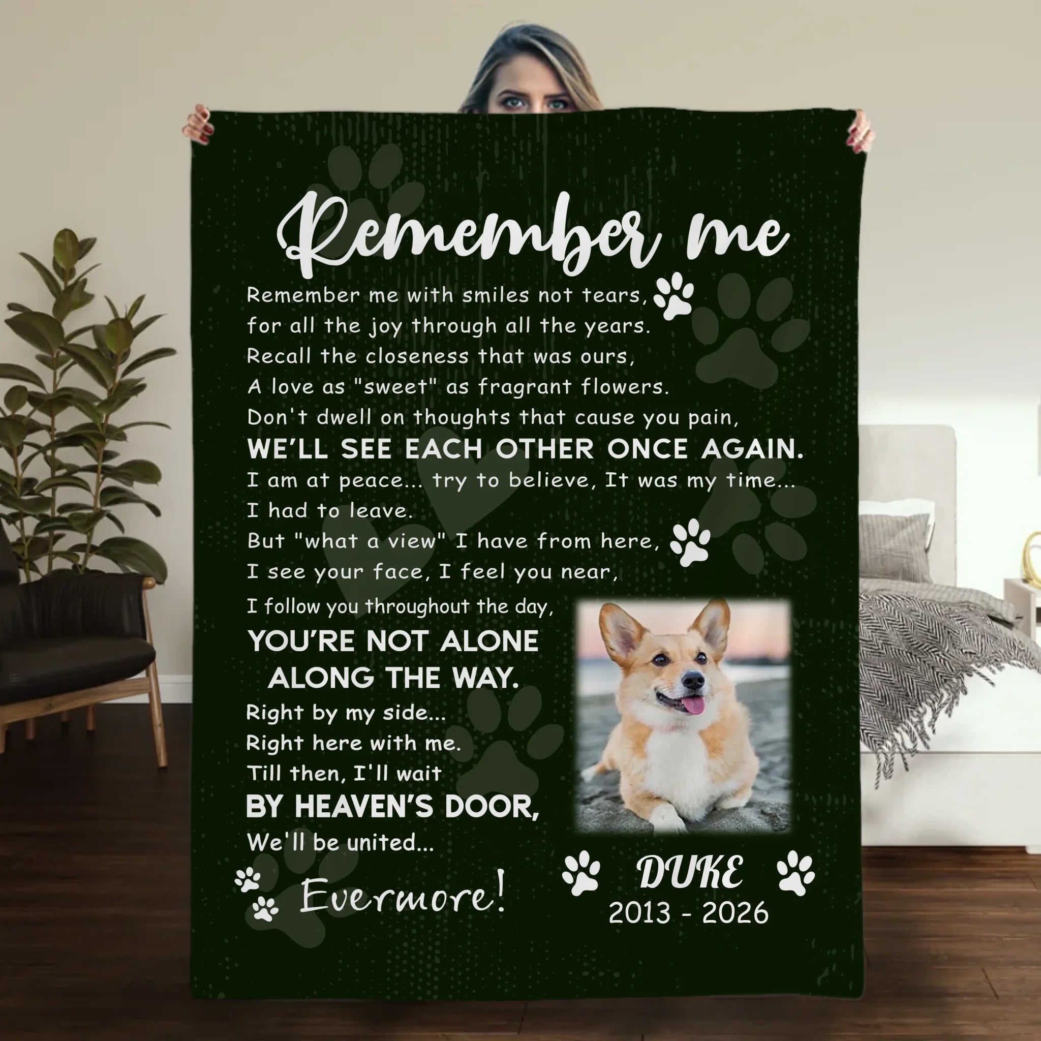 Personalized Dog Loss Blanket - Forever In My Heart Memorial Gift For Dog Owners - 89Prints