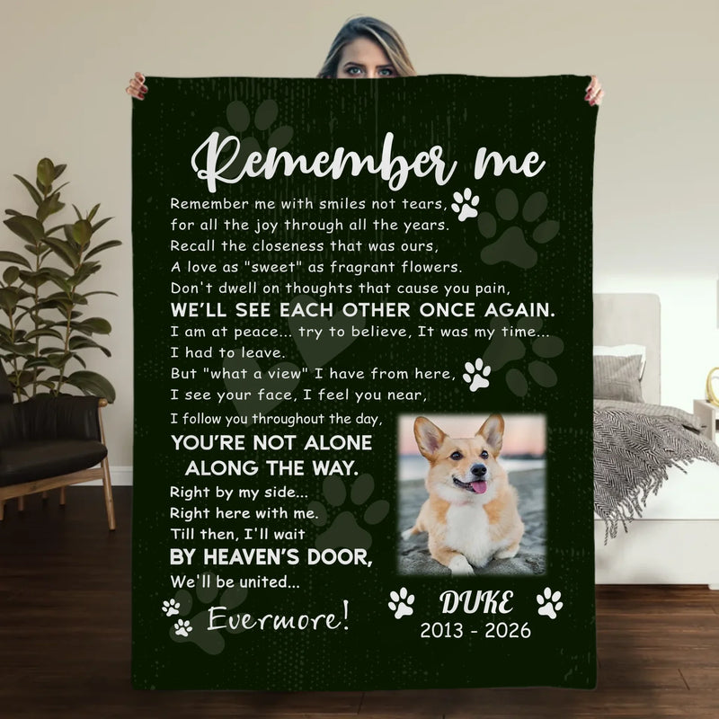 Personalized Dog Loss Blanket - Forever In My Heart Memorial Gift For Dog Owners - 89Prints