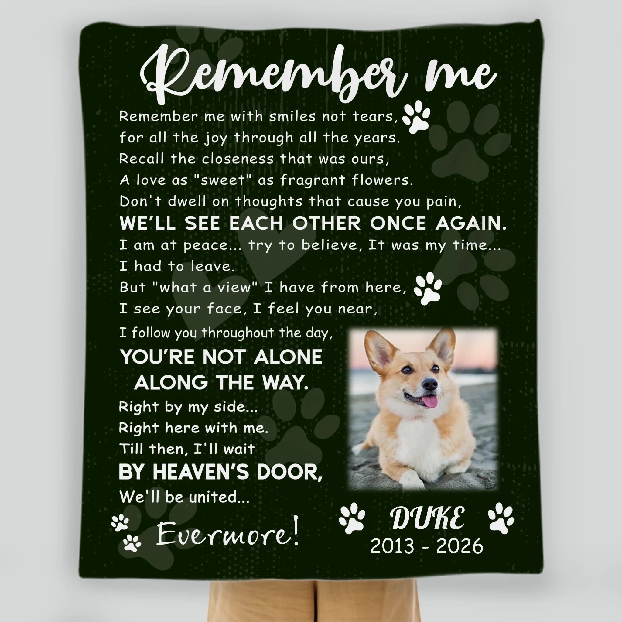 Personalized Dog Loss Blanket - Forever In My Heart Memorial Gift For Dog Owners - 89Prints