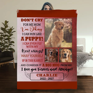Custom Photo Dog Blanket - Don't Cry for Me Mom, Dog Presents For Humans - 89Prints