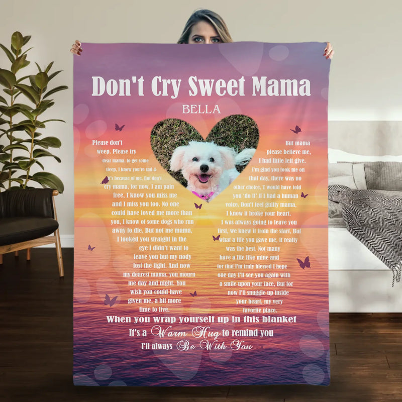 Personalised Photo Dog Blanket - A Warm Hug From Heaven, Dog Themed Presents - 89Prints