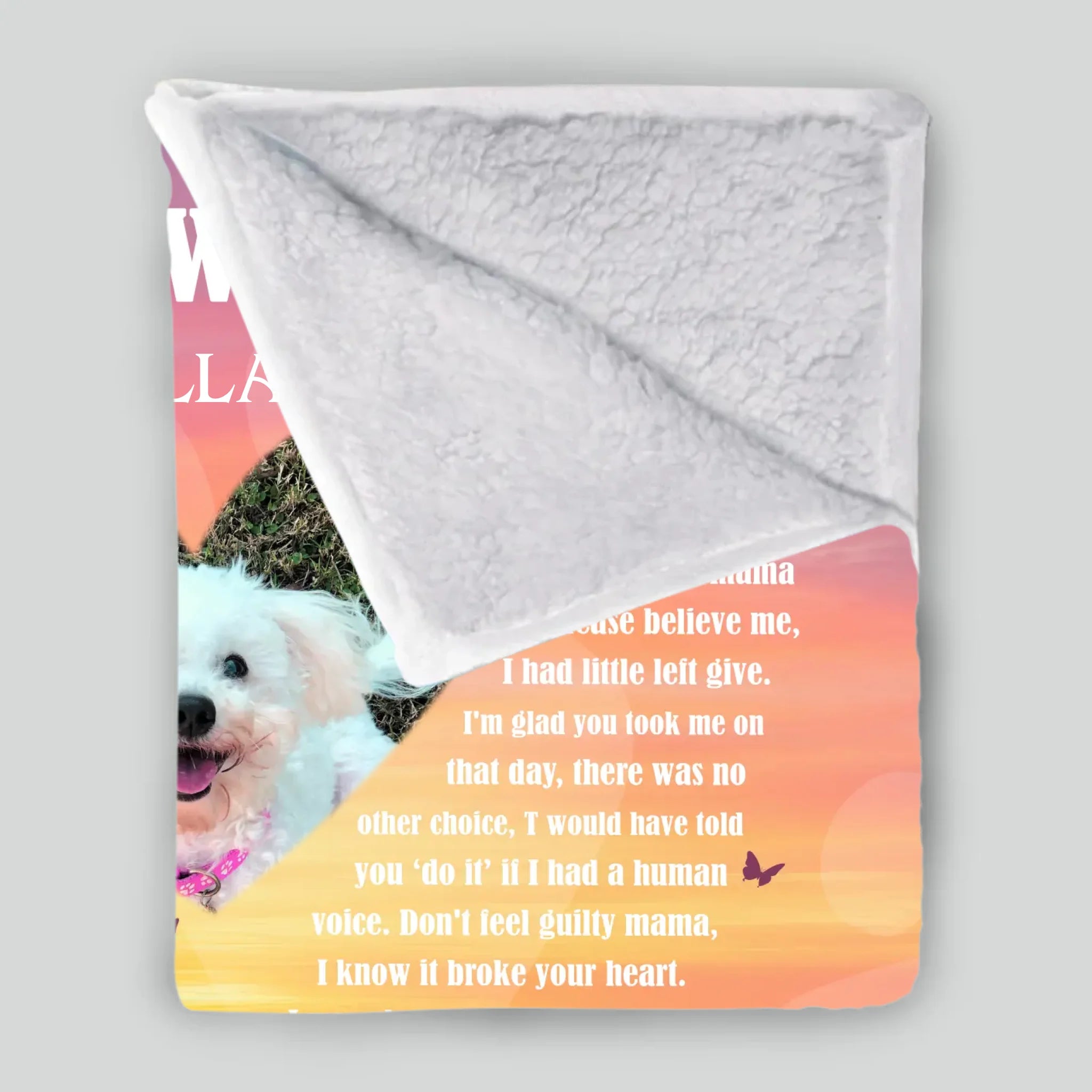 Personalised Photo Dog Blanket - A Warm Hug From Heaven, Dog Themed Presents - 89Prints