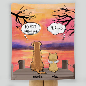 Custom Dog Memorial Blanket - The Sunset Conversation, Gifts With Dogs On Them - 89Prints