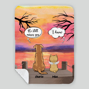 Custom Dog Memorial Blanket - The Sunset Conversation, Gifts With Dogs On Them - 89Prints