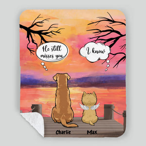 Custom Dog Memorial Blanket - The Sunset Conversation, Gifts With Dogs On Them - 89Prints