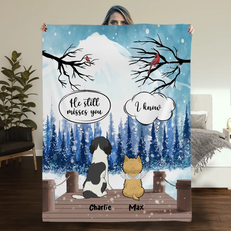 Customized Dog Memorial Gifts Blanket - The Winter Bridge Conversation, Dog Related Gift Ideas - 89Prints