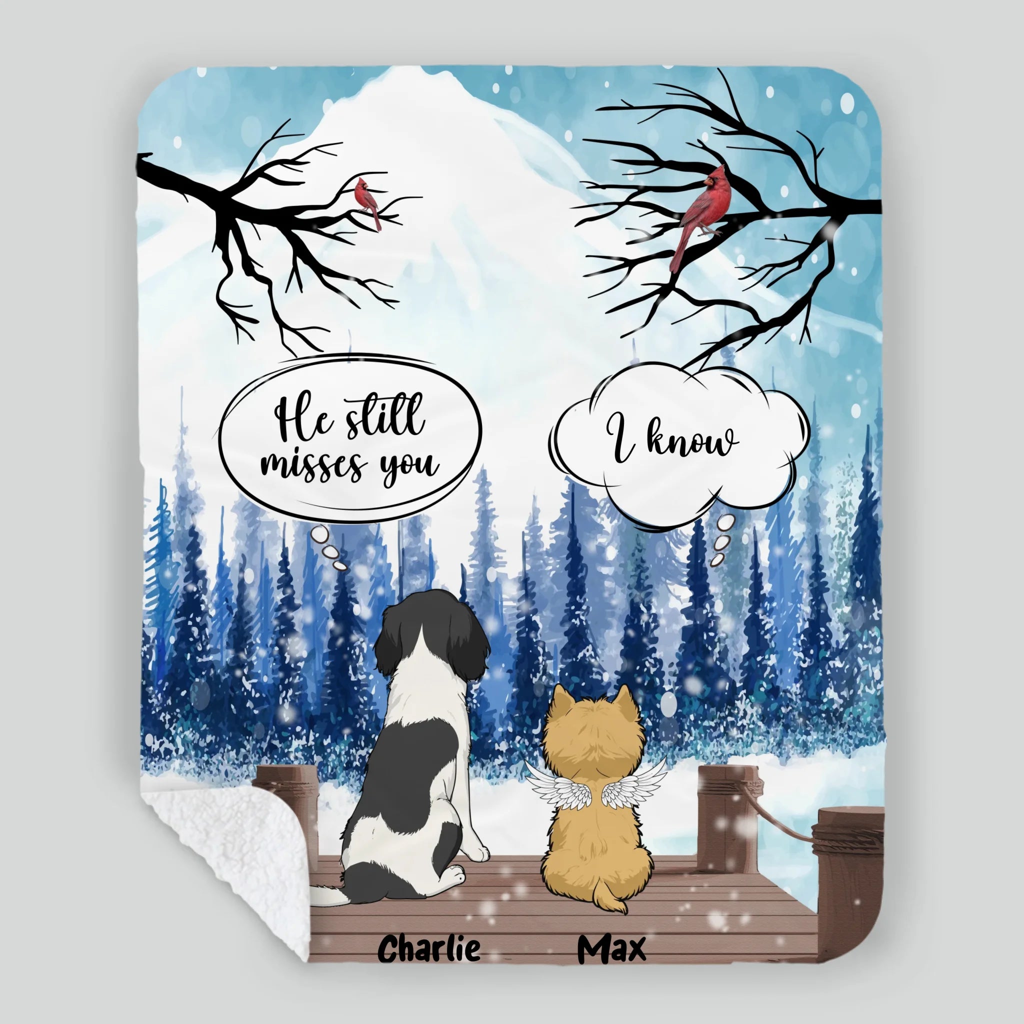 Customized Dog Memorial Gifts Blanket - The Winter Bridge Conversation, Dog Related Gift Ideas - 89Prints