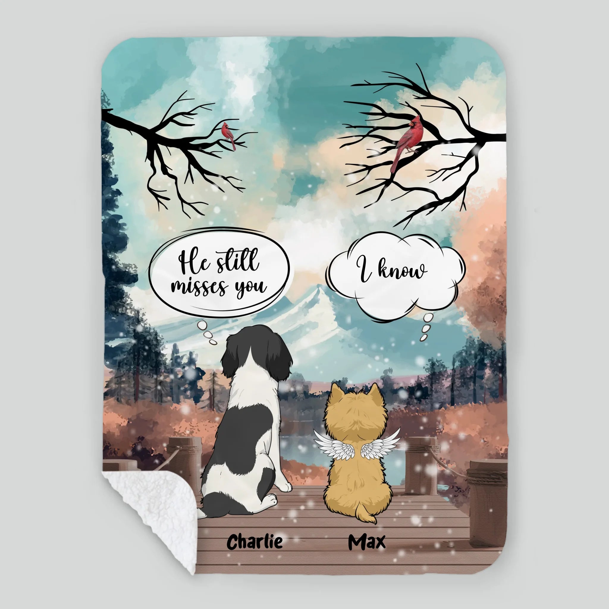Customized Dog Remembrance Blanket - The Mountain Echo Conversation, Gifts To Give Dog Owners - 89Prints