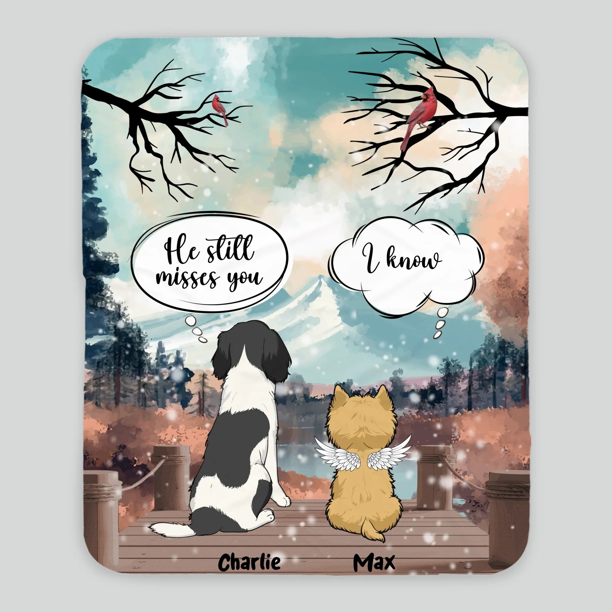 Customized Dog Remembrance Blanket - The Mountain Echo Conversation, Gifts To Give Dog Owners - 89Prints