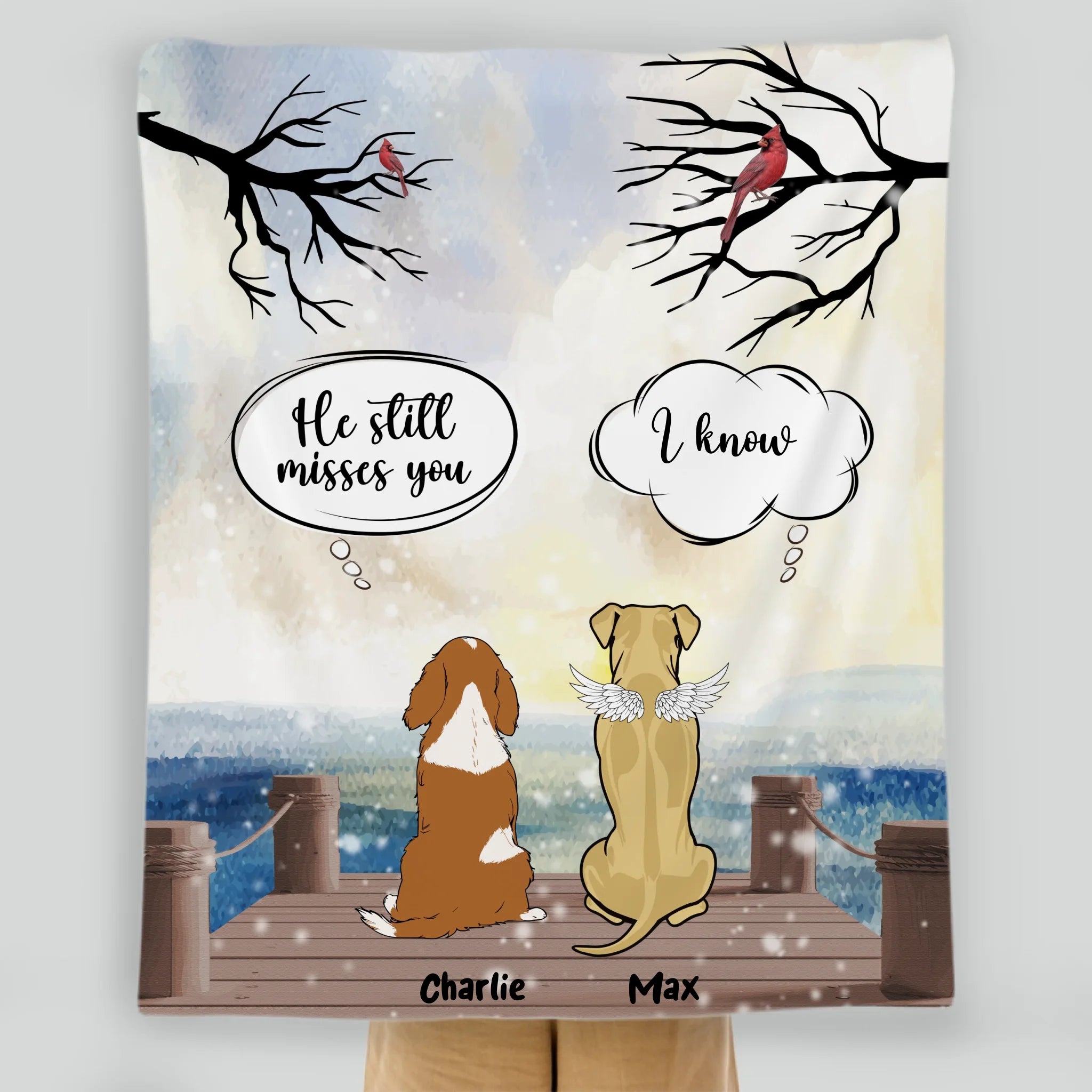 Custom Dog Blanket Memorial - The Peaceful Pier Coversation, Ideas For Dog Lovers - 89Prints