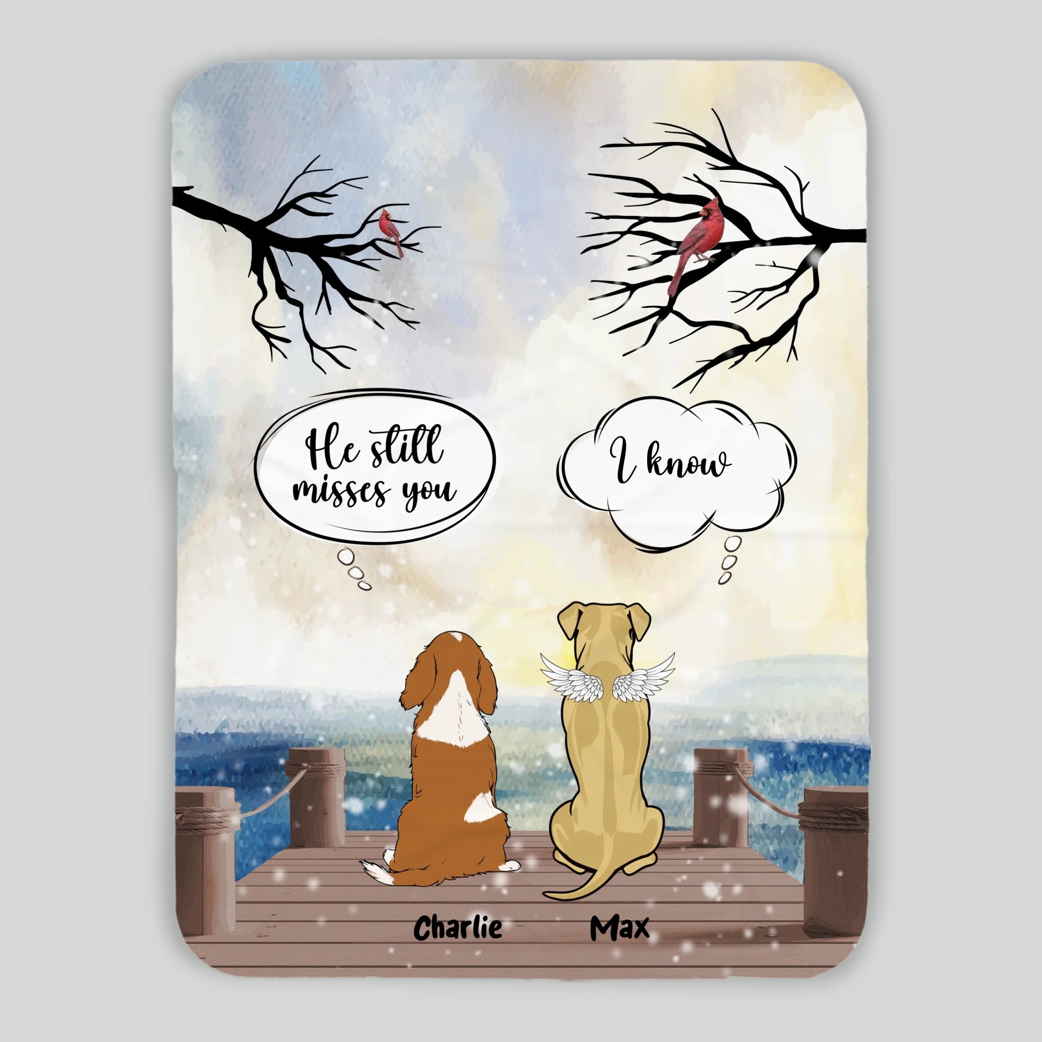 Custom Dog Blanket Memorial - The Peaceful Pier Coversation, Ideas For Dog Lovers - 89Prints