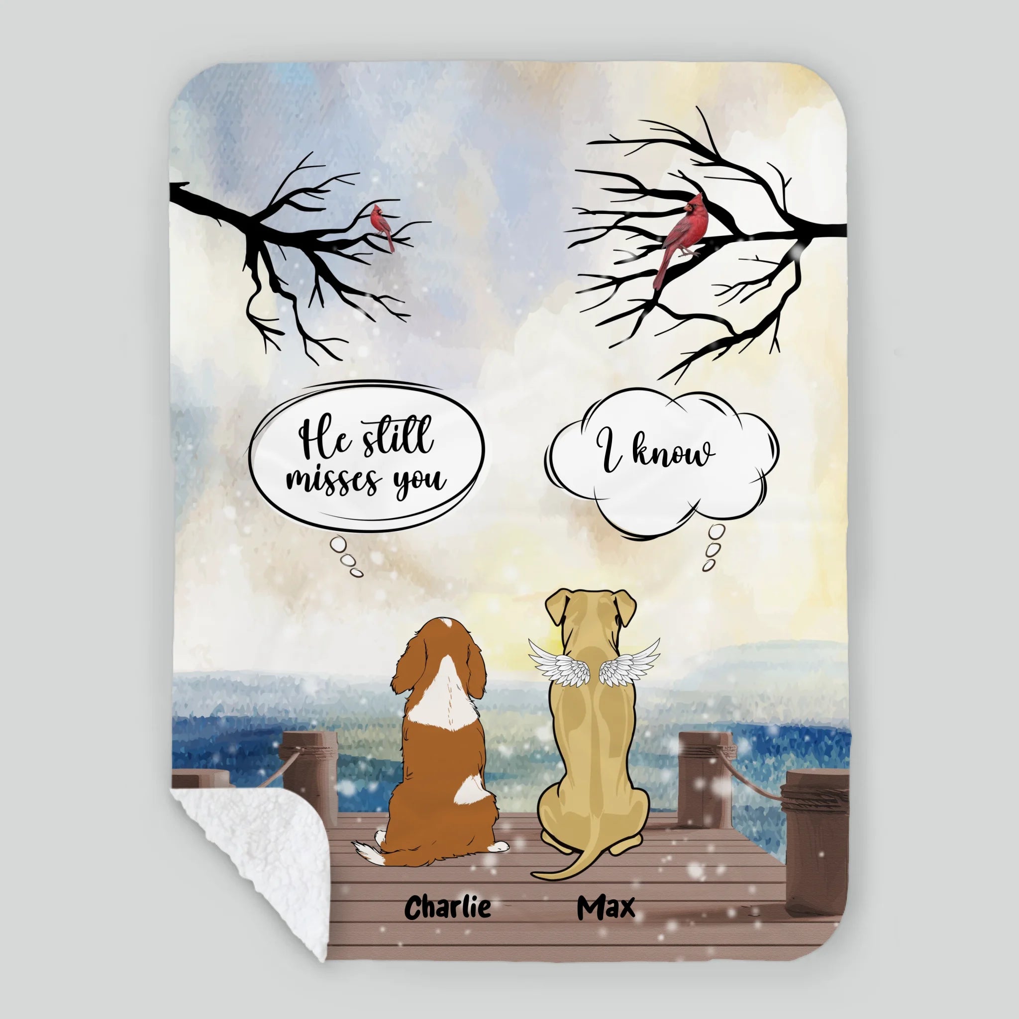 Custom Dog Blanket Memorial - The Peaceful Pier Coversation, Ideas For Dog Lovers - 89Prints
