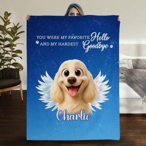 Personalised Dog Blankets - Angel Dog with Wings on Starry Night Background for Dog Owners - 89Prints