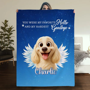 Personalised Dog Blankets - Angel Dog with Wings on Starry Night Background for Dog Owners - 89Prints