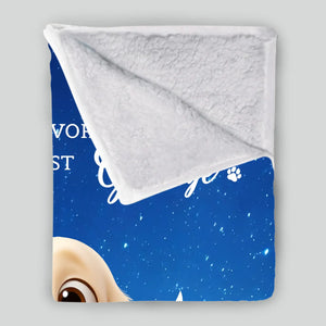 Personalised Dog Blankets - Angel Dog with Wings on Starry Night Background for Dog Owners - 89Prints