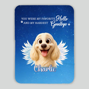 Personalised Dog Blankets - Angel Dog with Wings on Starry Night Background for Dog Owners - 89Prints