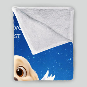 Personalised Dog Blankets - Angel Dog with Wings on Starry Night Background for Dog Owners - 89Prints