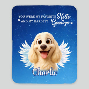 Personalised Dog Blankets - Angel Dog with Wings on Starry Night Background for Dog Owners - 89Prints