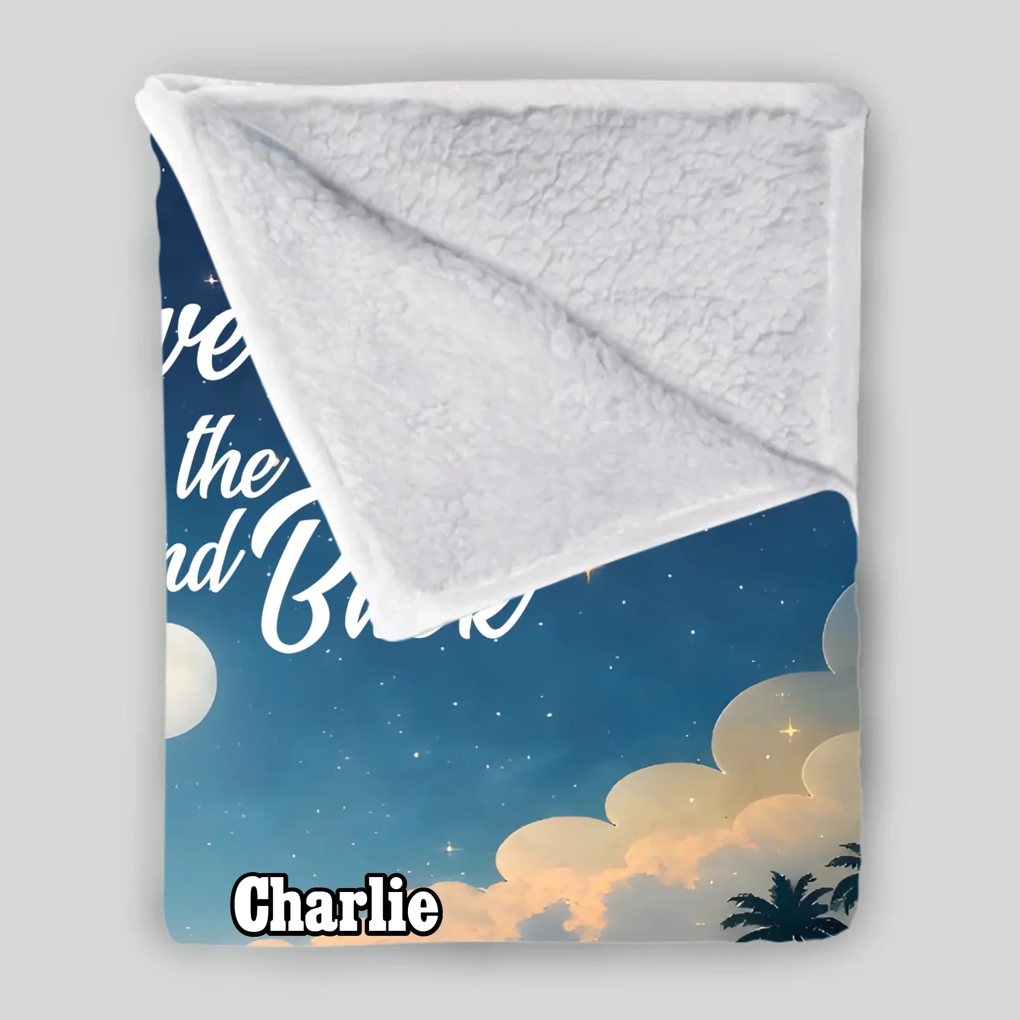 Custom Dog Print Blanket - Girl and Dog Sitting Together Under Starry Sky by the Sea for Dog Mom - 89Prints