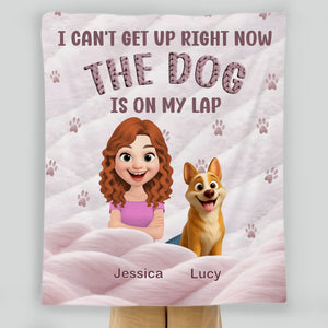 Custom Blanket With Dogs On It - The Dog Is On My Lap, Dog And Owner Gifts - 89Prints
