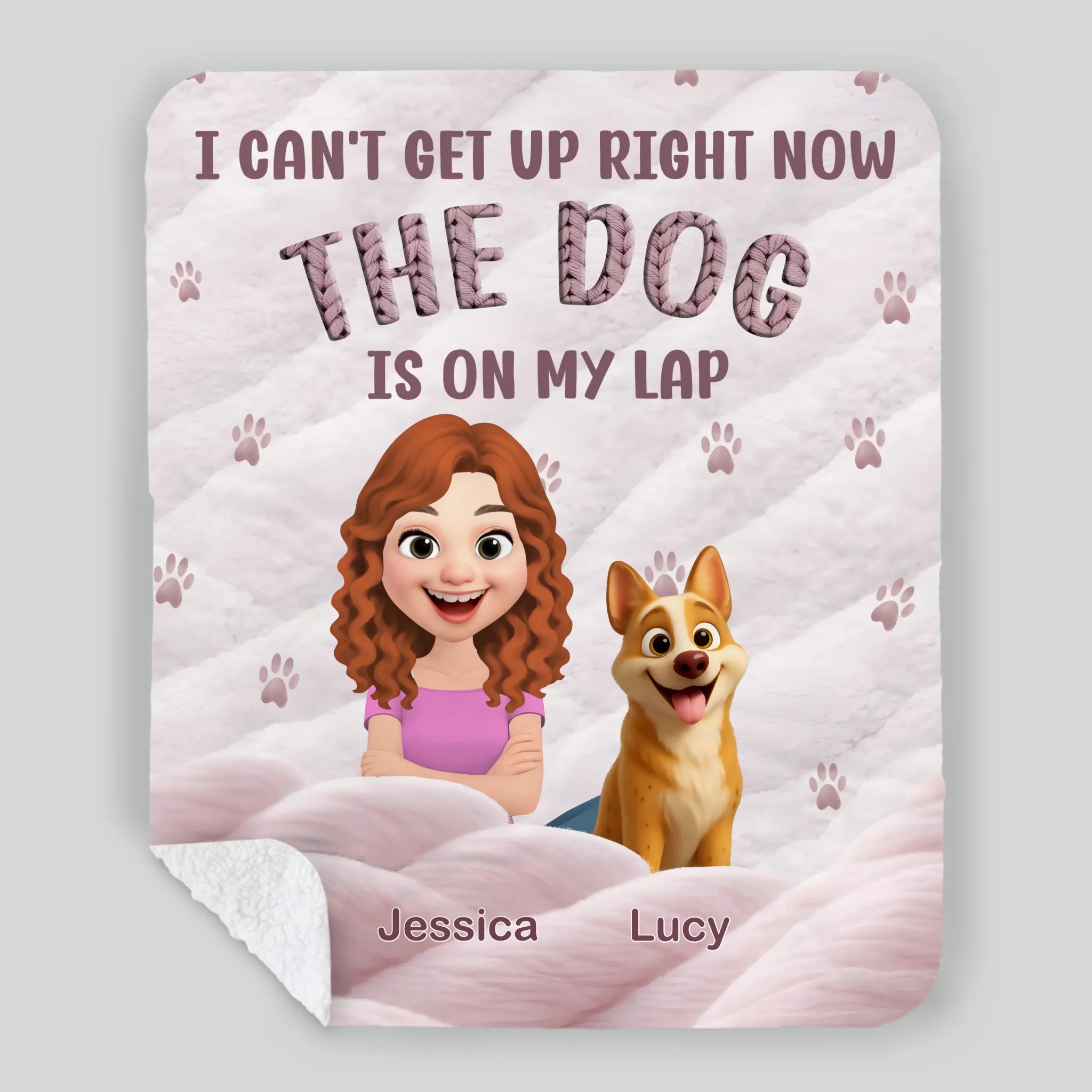 Custom Blanket With Dogs On It - The Dog Is On My Lap, Dog And Owner Gifts - 89Prints