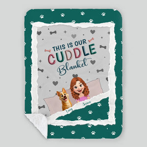 Personalised Cute Girl Dog Blankets - This Is Our Cuddle with Paw Prints, Presents For Dog Lovers - 89Prints