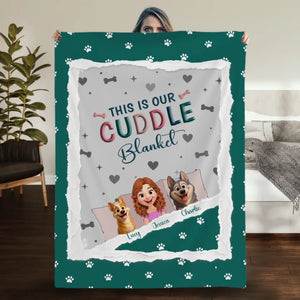 Personalised Cute Girl Dog Blankets - This Is Our Cuddle with Paw Prints, Presents For Dog Lovers - 89Prints