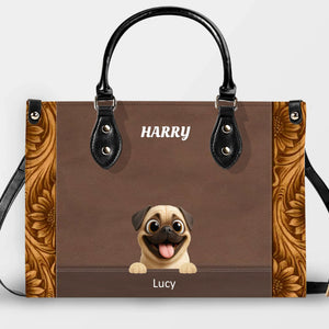 Individualized Pug Leather Handbag – Custom Dog & Cat 3D Art With Name Gifts For Dog Parents | 89Prints