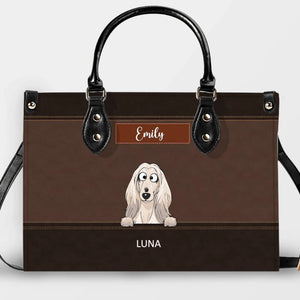 Customized Dog Bag With Name - Classic Leather Dog Handbag for Dog Owners - 89Prints
