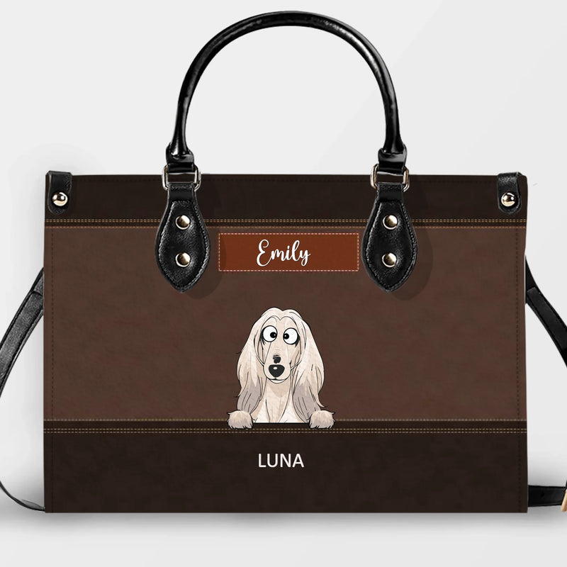 Customized Dog Bag With Name - Classic Leather Dog Handbag for Dog Owners - 89Prints