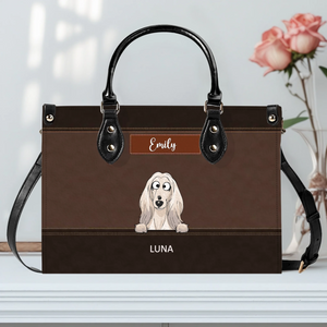 Customized Dog Bag With Name - Classic Leather Dog Handbag for Dog Owners - 89Prints