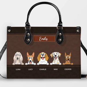 Customized Dog Bag With Name - Classic Leather Dog Handbag for Dog Owners - 89Prints