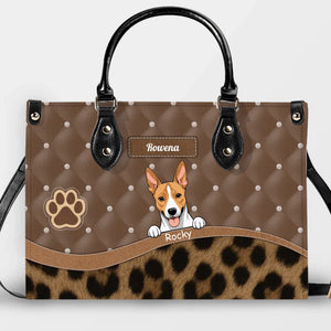 Custom Dog Lover Bag - Quilted Polka Dot & Leopard Handbag for Dog Grandma Gif - 89Prints