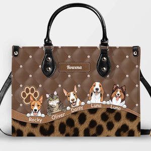 Custom Dog Lover Bag - Quilted Polka Dot & Leopard Handbag for Dog Grandma Gif - 89Prints
