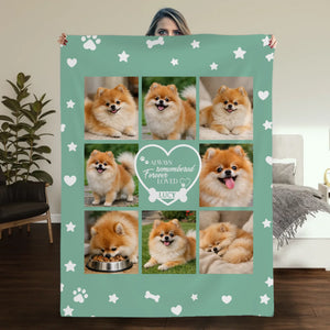 Custom Dog Face Blanket - Always Remembered Forever Loved Heart Design for Dog Owners - 89Prints