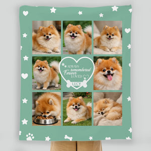 Custom Dog Face Blanket - Always Remembered Forever Loved Heart Design for Dog Owners - 89Prints