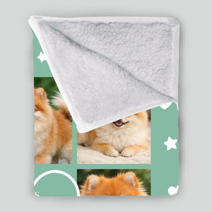 Custom Dog Face Blanket - Always Remembered Forever Loved Heart Design for Dog Owners - 89Prints