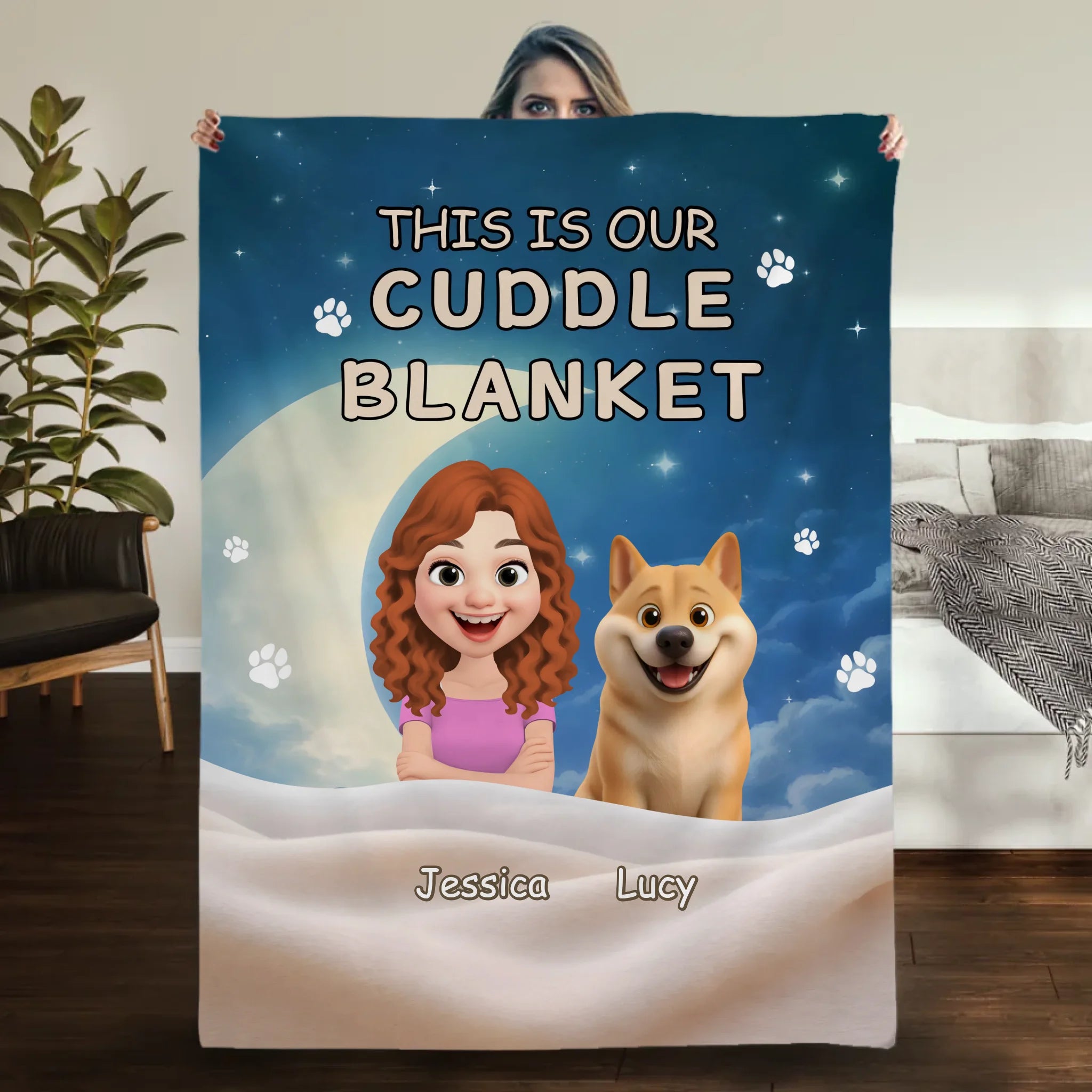Personalized Dog Print Soft Fleece Blanket - This Is Our Cuddle, Cute Gifts For People With Dogs - 89Prints