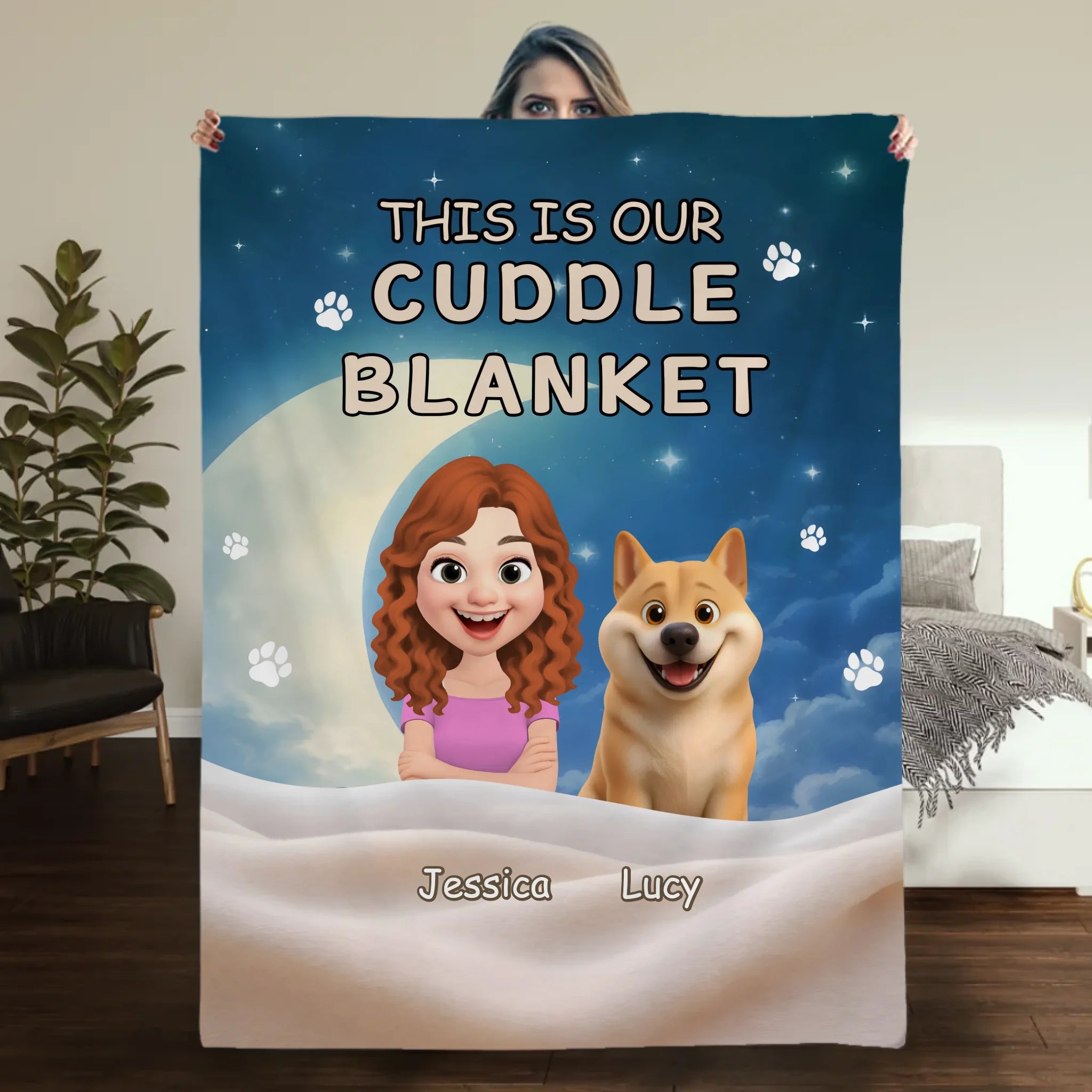 Personalized Dog Print Soft Fleece Blanket - This Is Our Cuddle, Cute Gifts For People With Dogs - 89Prints