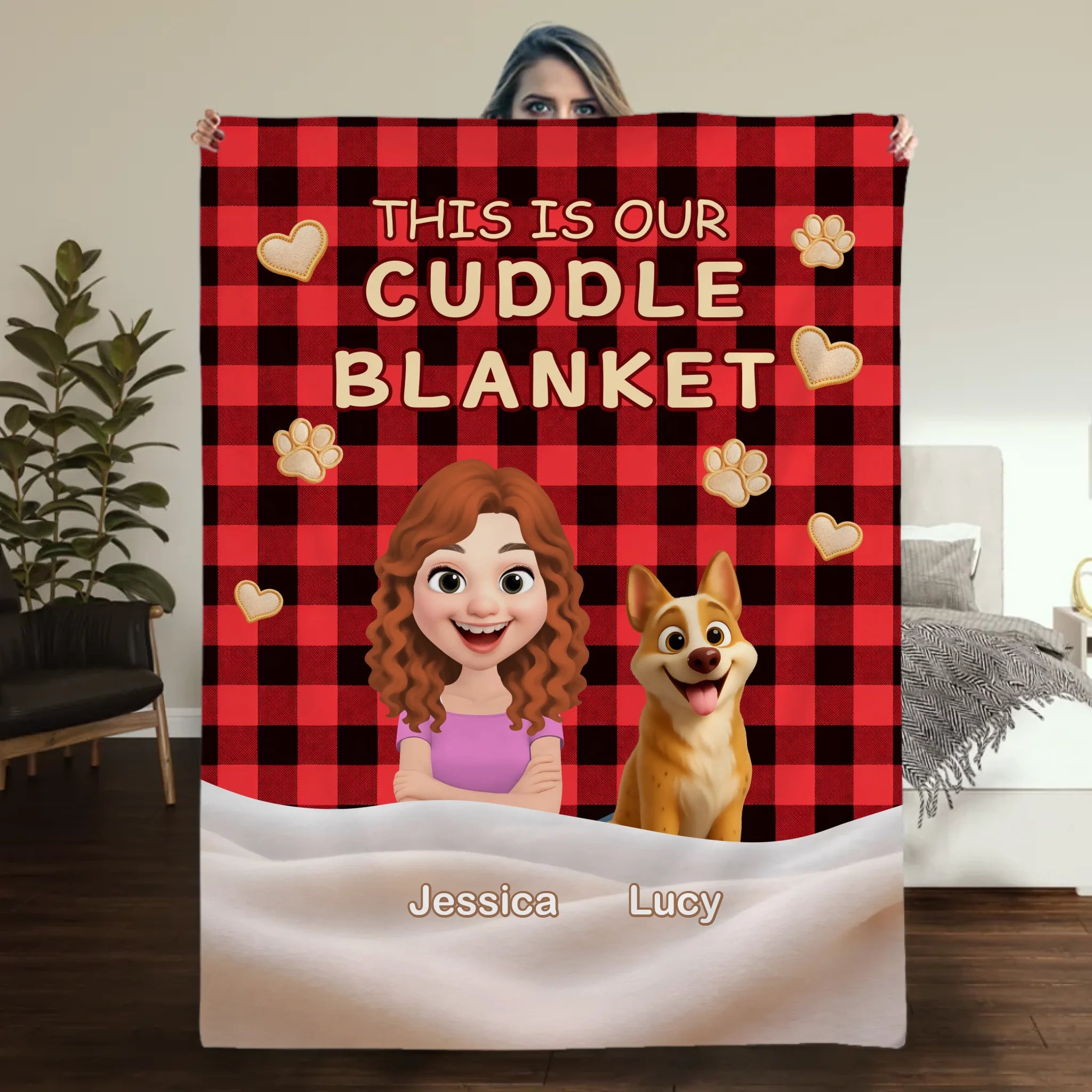 Customized Soft Blanket With Dogs On It - This Is Cuddle, Dog And Owner Gifts - 89Prints