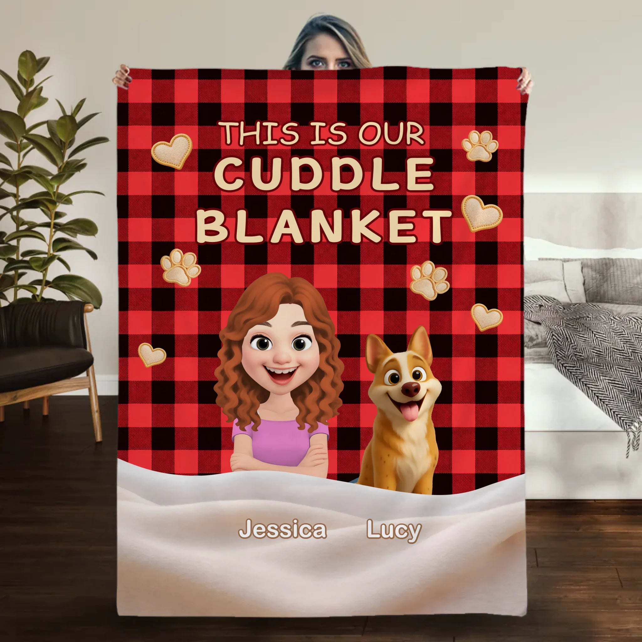 Customized Soft Blanket With Dogs On It - This Is Cuddle, Dog And Owner Gifts - 89Prints