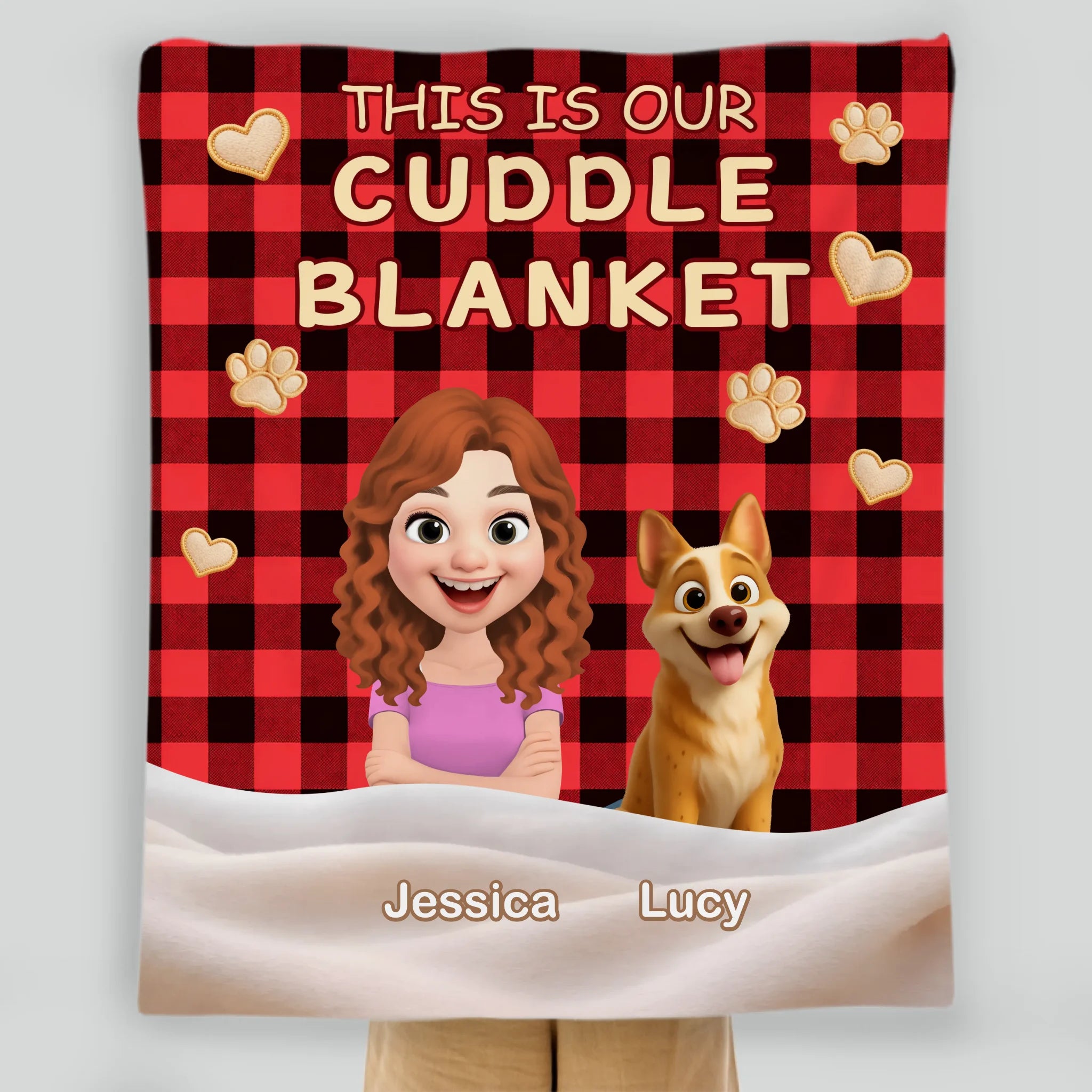 Customized Soft Blanket With Dogs On It - This Is Cuddle, Dog And Owner Gifts - 89Prints