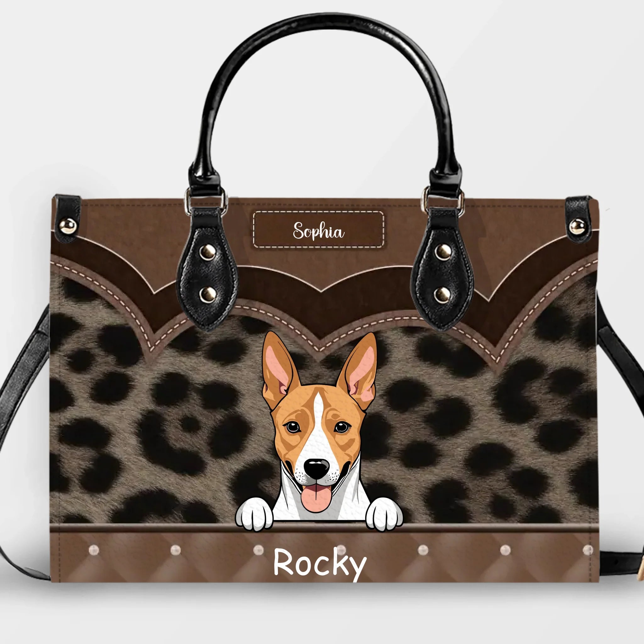 Custom Handbags For Ladies – Scalloped Animal Motif Handbag for Dog Lovers - 89Prints