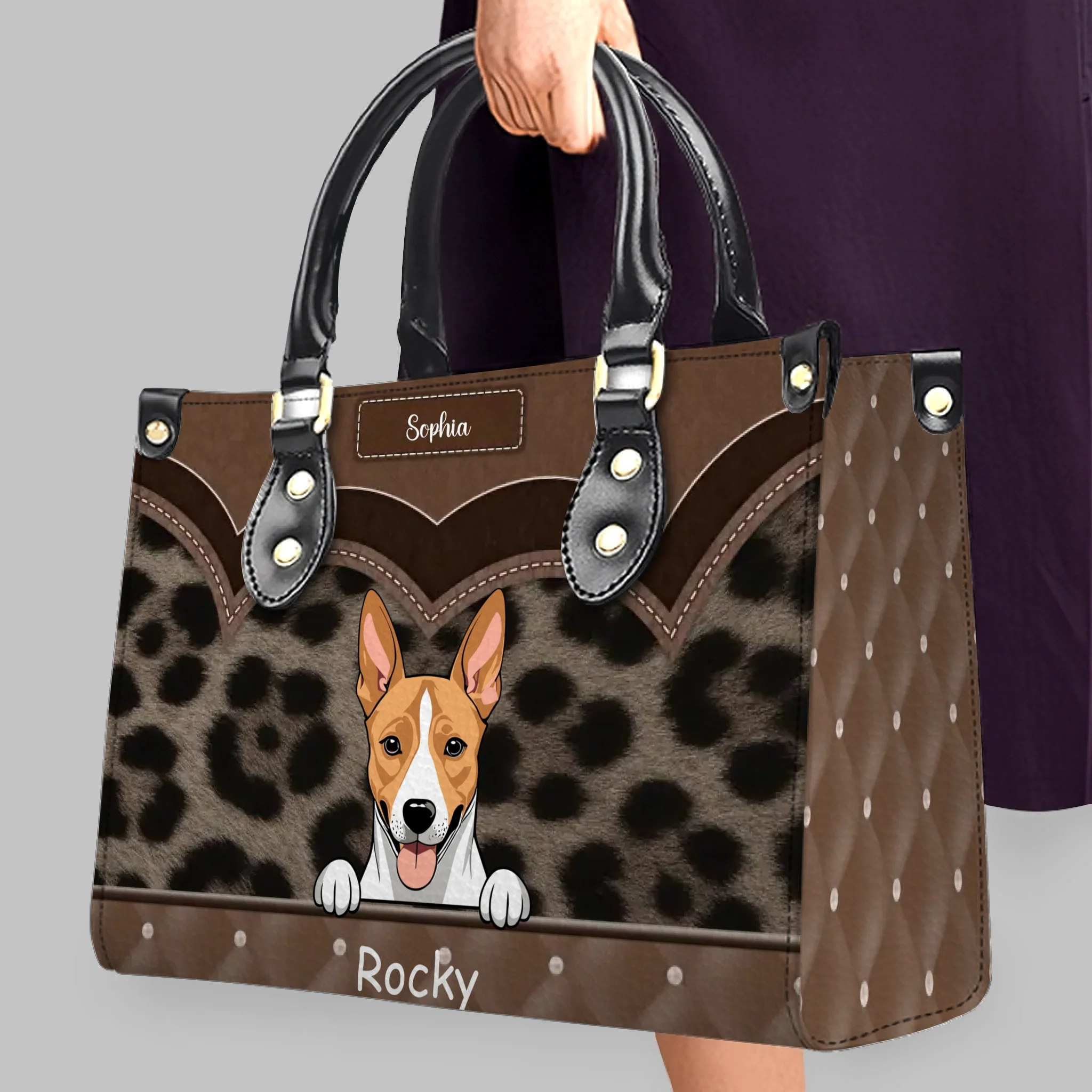 Custom Handbags For Ladies – Scalloped Animal Motif Handbag for Dog Lovers - 89Prints