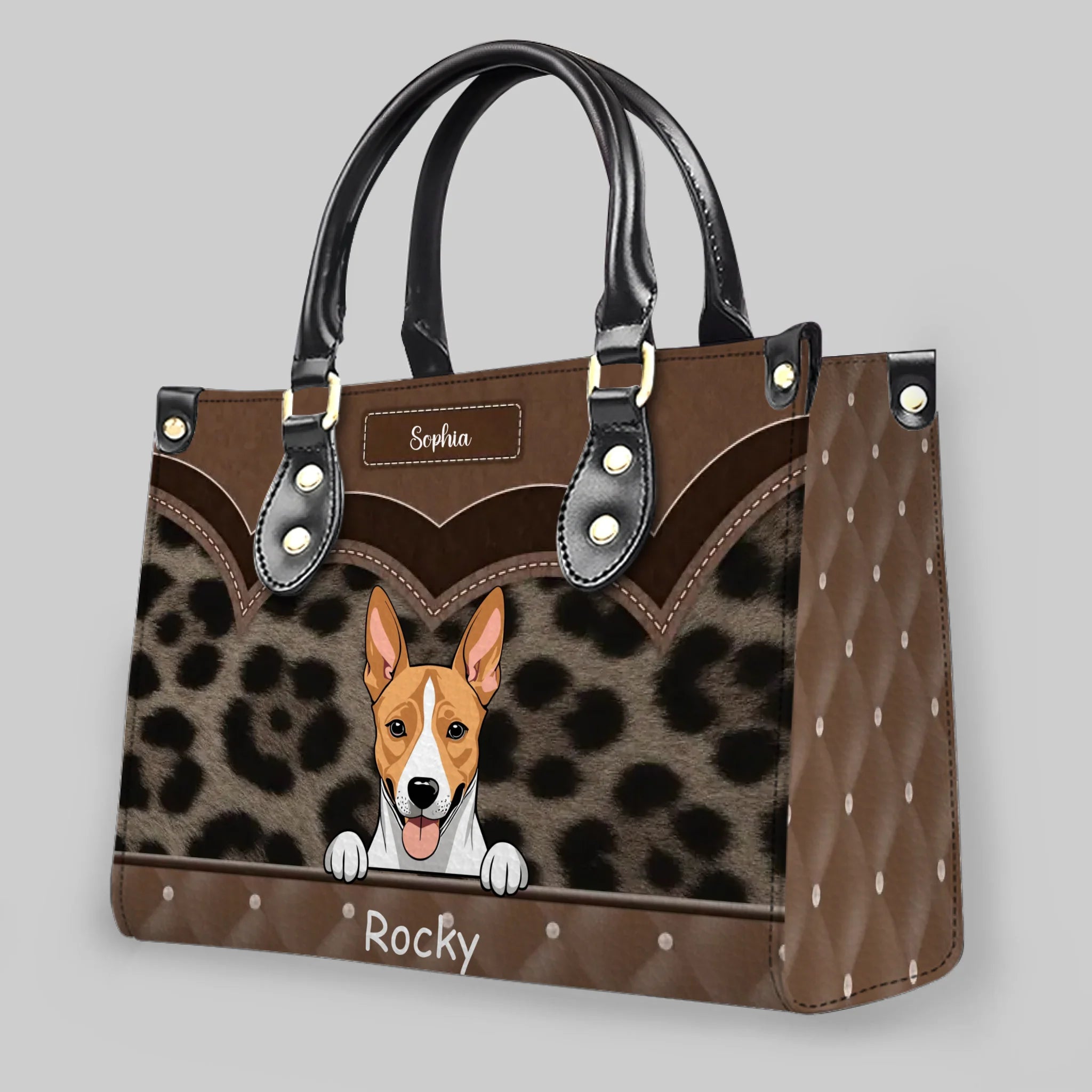 Custom Handbags For Ladies – Scalloped Animal Motif Handbag for Dog Lovers - 89Prints
