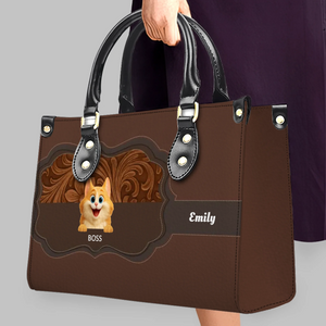 Cat Personalized Leather Handbag - Carved Leather Cat Handbag for Cat Lovers - 89Prints