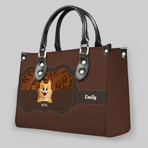 Cat Personalized Leather Handbag - Carved Leather Cat Handbag for Cat Lovers - 89Prints